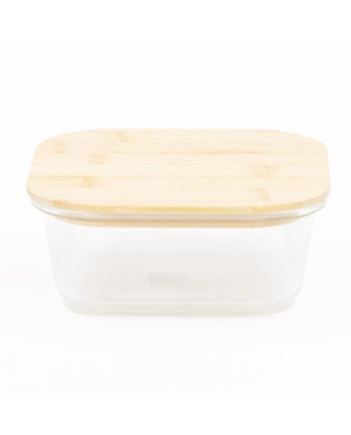 Frigo Verre carrée 320ml avec Couvercle Bambou Frigo Verre carrée 320ml avec Couvercle Bambou