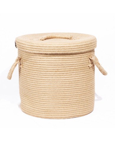 Panier en corde tressée Ø 30cm avec couvercle – Rangement pratique et décoratif