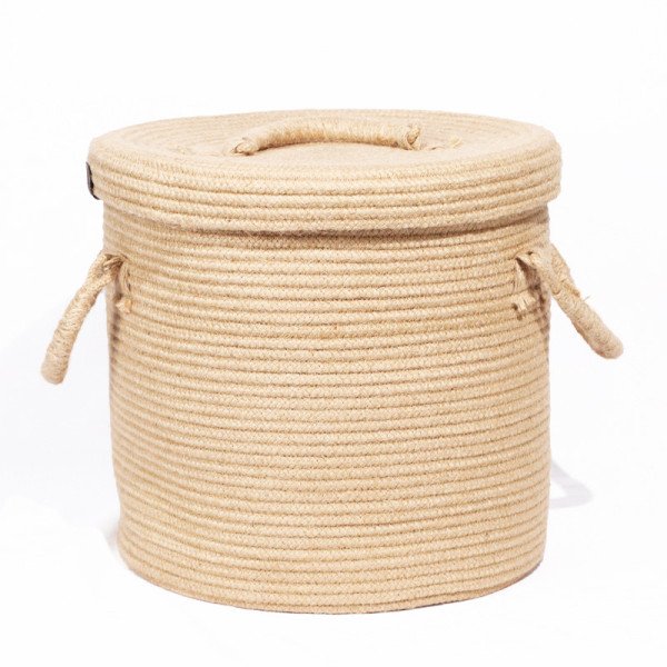 Panier en corde tressée Ø 30cm avec couvercle – Rangement pratique et décoratif