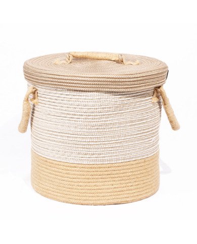 Panier en corde tressée Ø 30cm avec couvercle