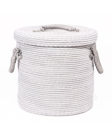 Panier à linge en corde tressée Ø 30cm avec couvercle