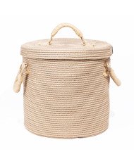 Panier en corde tressée Ø 30cm avec couvercle