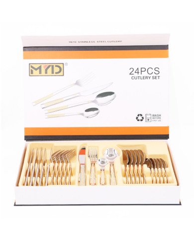 Ménagère 24 pièces Inox Dorée Ménagère 24 pièces Inox Dorée