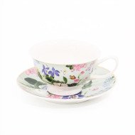 Coffret Tasse + Sous-Tasse à Thé Roméo/Fleur Céramique Coffret Tasse + Sous-Tasse à Thé Roméo/Fleur Céramique