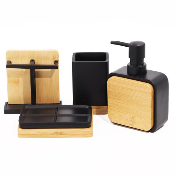 Ensemble De Salle De Bain 4 Pièces En Bamboo Ensemble De Salle De Bain 4 Pièces En Bamboo