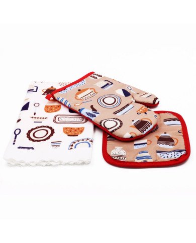 Kit Gant, Manique et Serviette De Cuisine Kit Gant, Manique et Serviette De Cuisine
