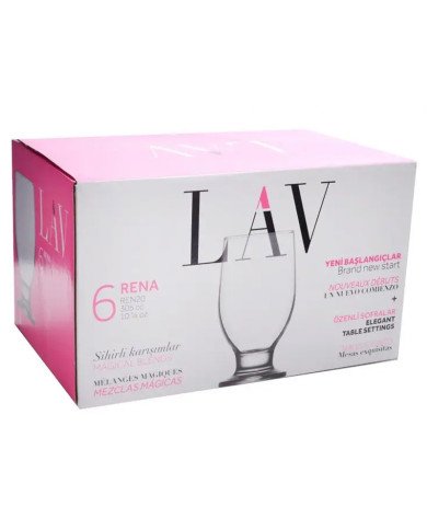 Lot de 6 Verres à Jus sur pieds 305ml Ren - LAV Lot de 6 Verres à Jus sur pieds 305ml Ren - LAV