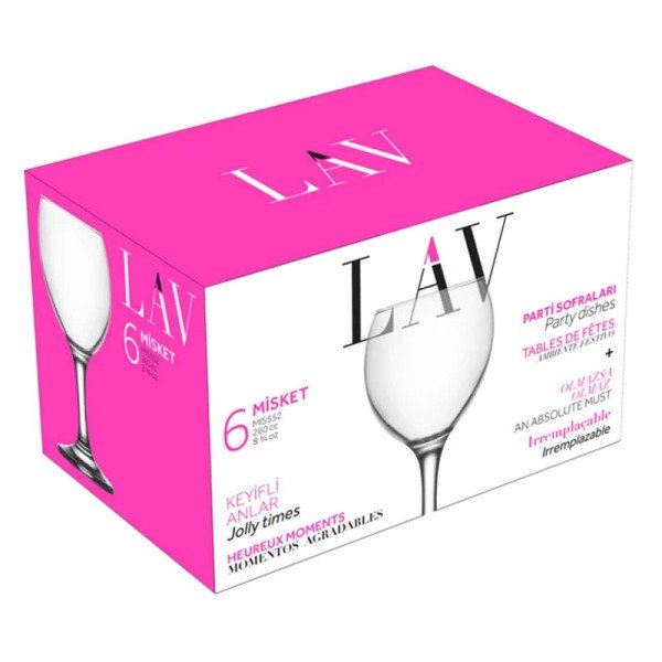 Lot de 6 Verres à pied 260ml Misket - LAV Lot de 6 Verres à pied 260ml Misket - LAV