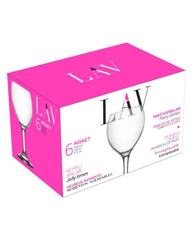 Lot de 6 Verres à pied 210ml Misket - LAV Lot de 6 Verres à pied 210ml Misket - LAV