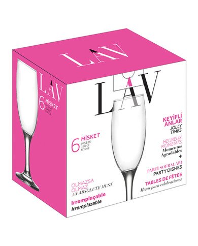 Lot de 6 Verres à pied 190ml Misket - LAV Lot de 6 Verres à pied 190ml Misket - LAV