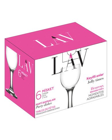 Lot de 6 Verres à pied 55ml Misket - LAV Lot de 6 Verres à pied 55ml Misket - LAV