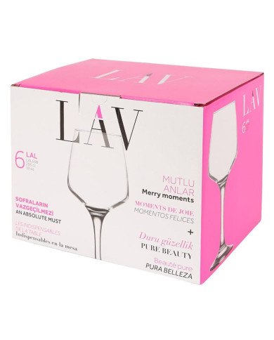 Lot de 6 Verres à pied 295ml Lal - LAV Lot de 6 Verres à pied 295ml Lal - LAV