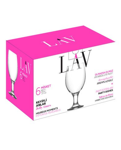 Lot de 6 Verres à pied 400ml Misket - LAV Lot de 6 Verres à pied 400ml Misket - LAV