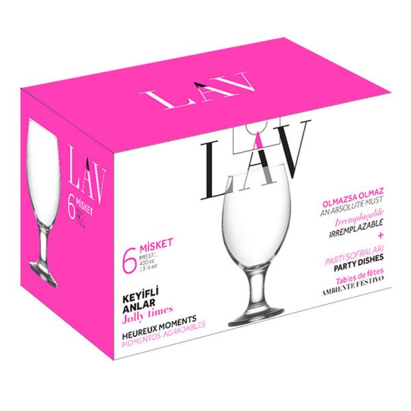 Lot de 6 Verres à pied 400ml Misket - LAV