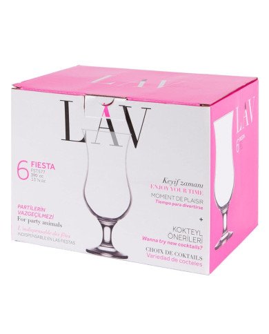 Lot de 6 Verres à pied 390ml Fiesta - LAV Lot de 6 Verres à pied 390ml Fiesta - LAV