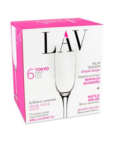 Lot de 6 Verres à pied 210ml Tokyo - Lav Lot de 6 Verres à pied 210ml Tokyo - Lav