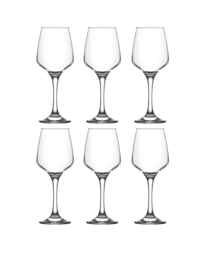 Lot 6 Verres à Pied Noble Wine Excelsa Noir & Blanc - 28 Cl Élégants Et Modernes