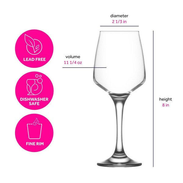 Lot de 6 Verres à pied 330ml Ella - LAV Lot de 6 Verres à pied 330ml Ella - LAV