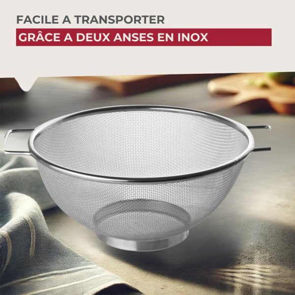 Passoire Tamis Inox 20cm avec poignée - FACKELMANN