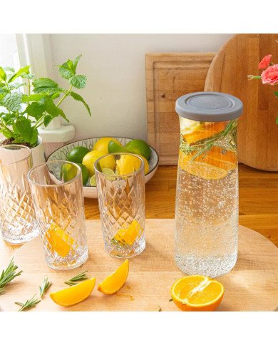 Carafe en Verre avec Couvercle Hermétique 1L - Design Moderne - Idéale Carafe en Verre avec Couvercle Hermétique 1L - Design Moderne - Idéale