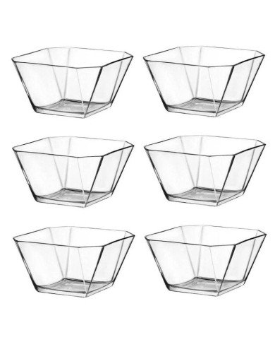 Lot de 6 Bols Carré en Verre 300ml Karen - LAV Lot de 6 Bols Carré en Verre 300ml Karen - LAV