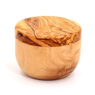 Boite à Sel en Bois d’Olivier - Artisanat Tunisien Authentique