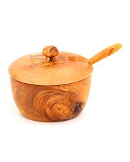 Boite à Sucre en Bois d’Olivier - Artisanat Tunisien Authentique