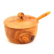 Boite à Sucre en Bois d’Olivier - Artisanat Tunisien Authentique