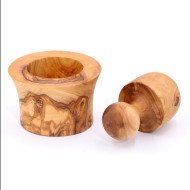 Pilon à Ail en Bois d’Olivier T2 - Artisanat Tunisien Authentique