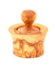 Pilon à Ail en Bois d’Olivier T2 - Artisanat Tunisien Authentique