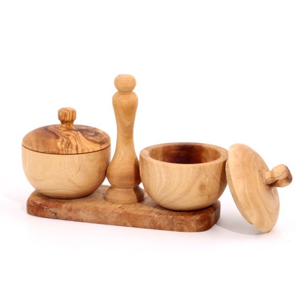 Set de 2 Salières en Bois d’Olivier - Artisanat Tunisien Authentique Set de 2 Salières en Bois d’Olivier - Artisanat Tunisien Authentique