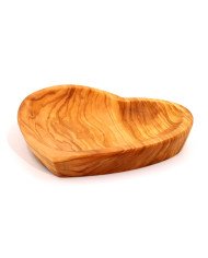 Ravier Cœur en Bois d’Olivier - Artisanat Tunisien Authentique