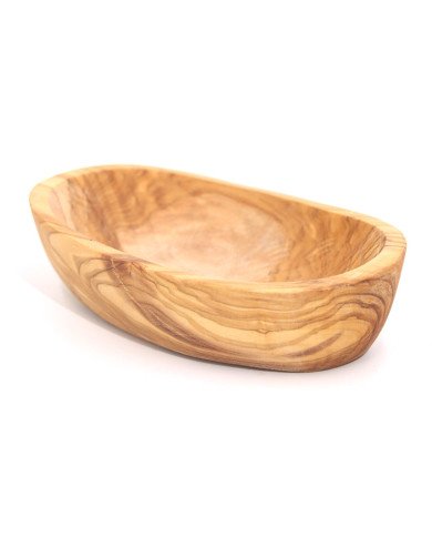 Ravier Ovale en Bois d’Olivier T2 - Artisanat Tunisien Authentique
