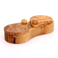 Salière en Bois d’Olivier - Artisanat Tunisien Authentique