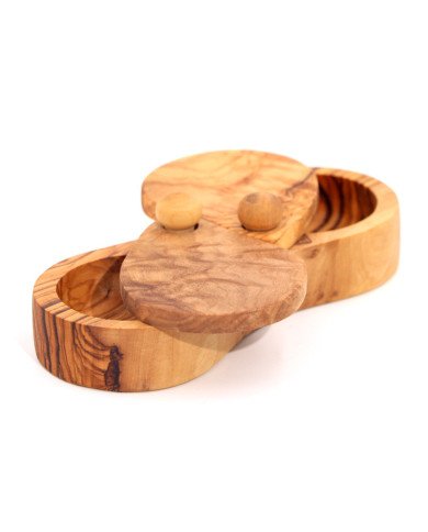 Salière en Bois d’Olivier - Artisanat Tunisien Authentique