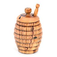 Boite à Miel en Bois d’Olivier T2 - Artisanat Tunisien Authentique