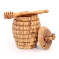 Boite à Miel en Bois d’Olivier T2 - Artisanat Tunisien Authentique