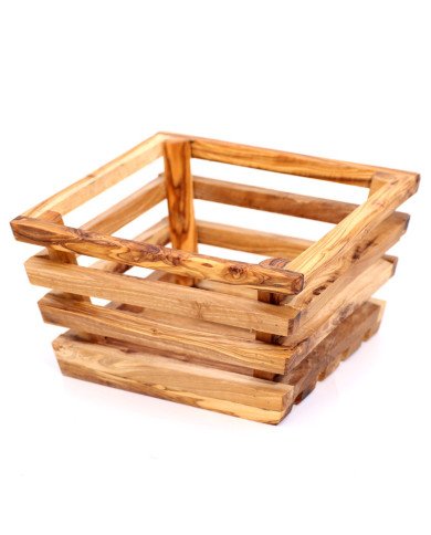 Corbeille à Pain en Bois d’Olivier T1 - Artisanat Tunisien Authentique