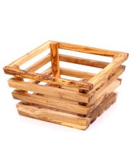 Corbeille à Pain en Bois d’Olivier T1 - Artisanat Tunisien Authentique