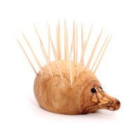 Porte Cure-dents Hérisson en Bois d’Olivier - Artisanat Tunisien Authentique