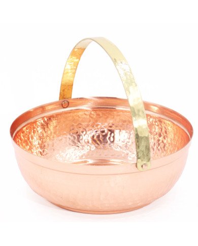 Corbeille à Pain en Cuivre Martelé Ø 18cm - Artisanale et Élégante Corbeille à Pain en Cuivre Martelé Ø 18cm - Artisanale et Élégante