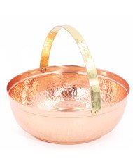 Corbeille à Pain en Cuivre Martelé Ø 18cm - Artisanale et Élégante Corbeille à Pain en Cuivre Martelé Ø 18cm - Artisanale et Élégante