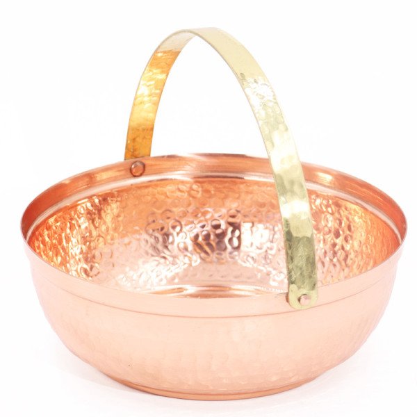 Corbeille à Pain en Cuivre Martelé Ø 18cm - Artisanale et Élégante