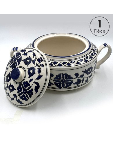 Service à soupe en céramique artisanale bleu et blanc 11pcs Service à soupe en céramique artisanale bleu et blanc 11pcs