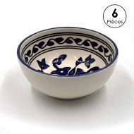 Service à soupe en céramique artisanale bleu et blanc 11pcs