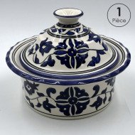 Service à Couscous en céramique artisanale bleu et blanc 12pcs