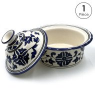 Service à Couscous en céramique artisanale bleu et blanc 12pcs