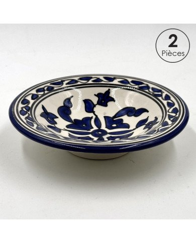 Service à Couscous en céramique artisanale bleu et blanc 12pcs Service à Couscous en céramique artisanale bleu et blanc 12pcs