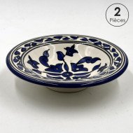 Service à Couscous en céramique artisanale bleu et blanc 12pcs