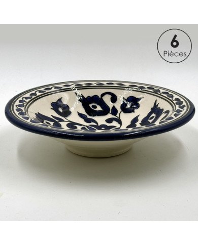 Service à Couscous en céramique artisanale bleu et blanc 12pcs Service à Couscous en céramique artisanale bleu et blanc 12pcs